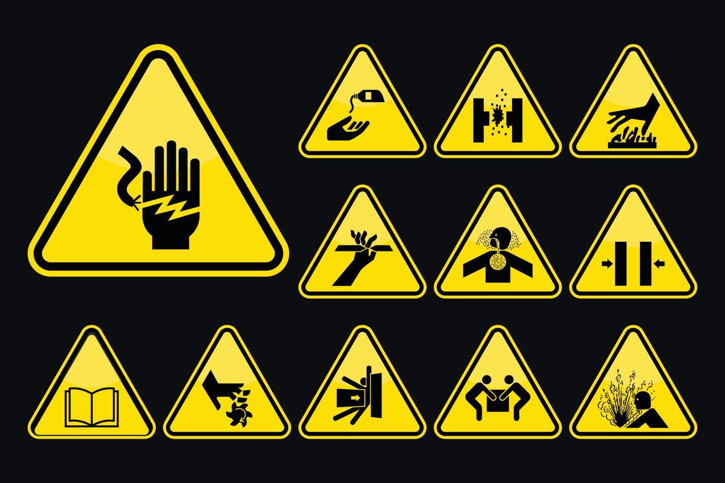 Set Of Road Sign Icons Vector Illustration In Flat design