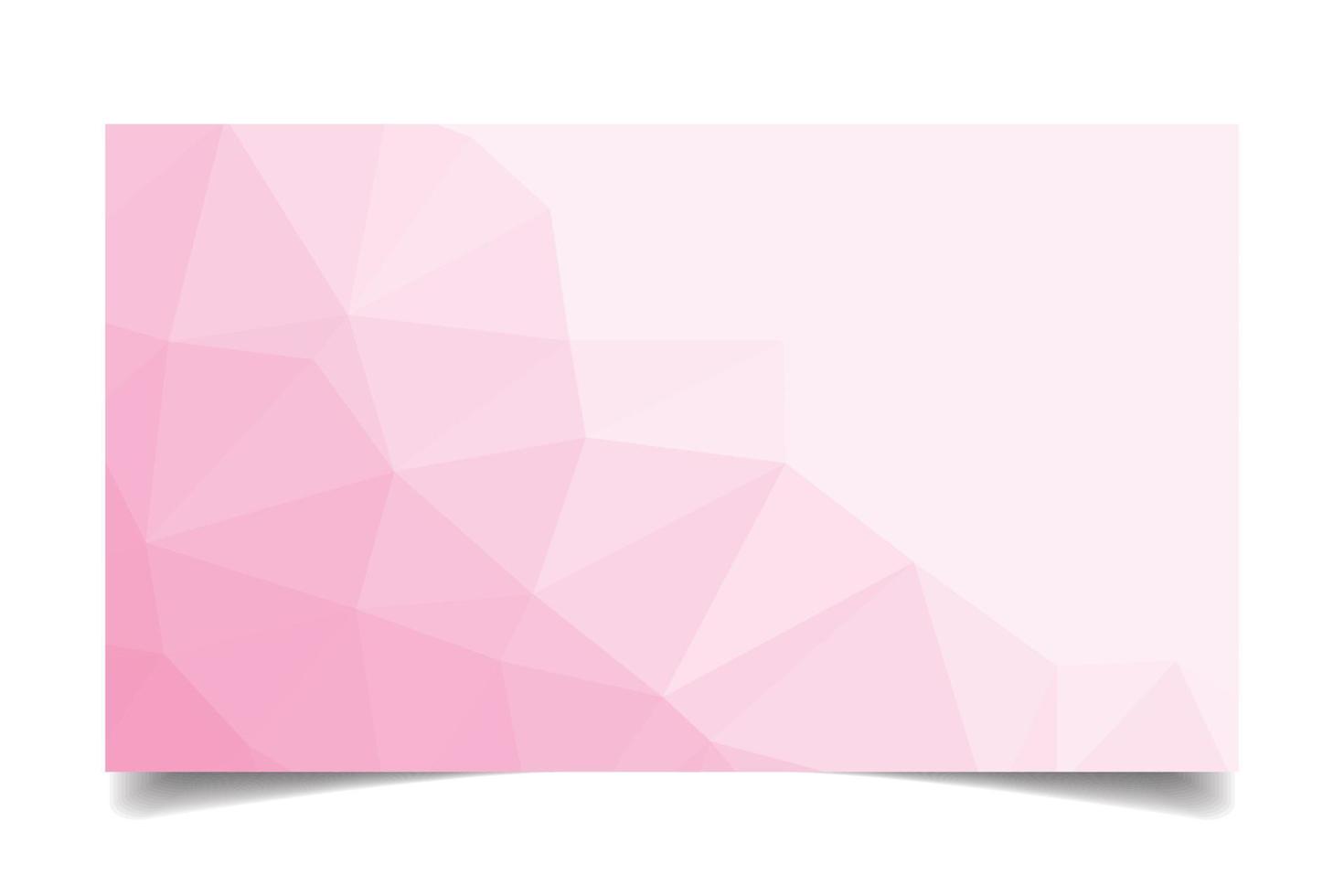 pink color triangulated background texture vector for business card template
