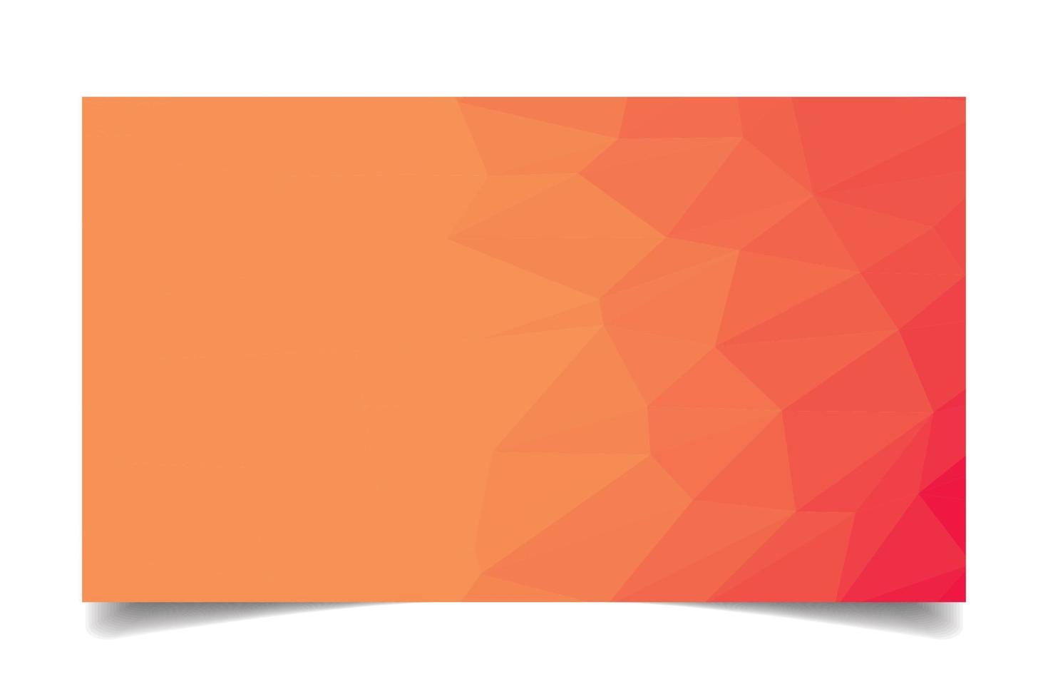 orange color triangulated background texture vector for business card template