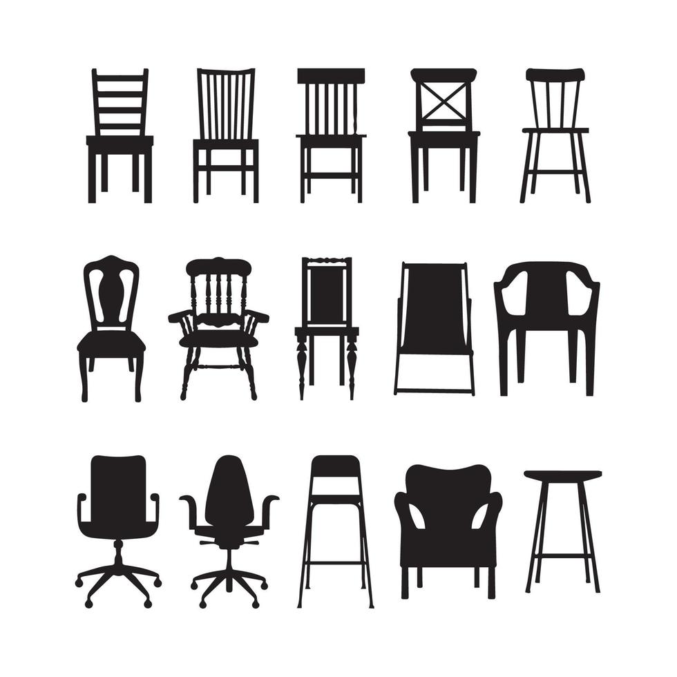 Chair silhouette collection 11350282 Vector Art at Vecteezy