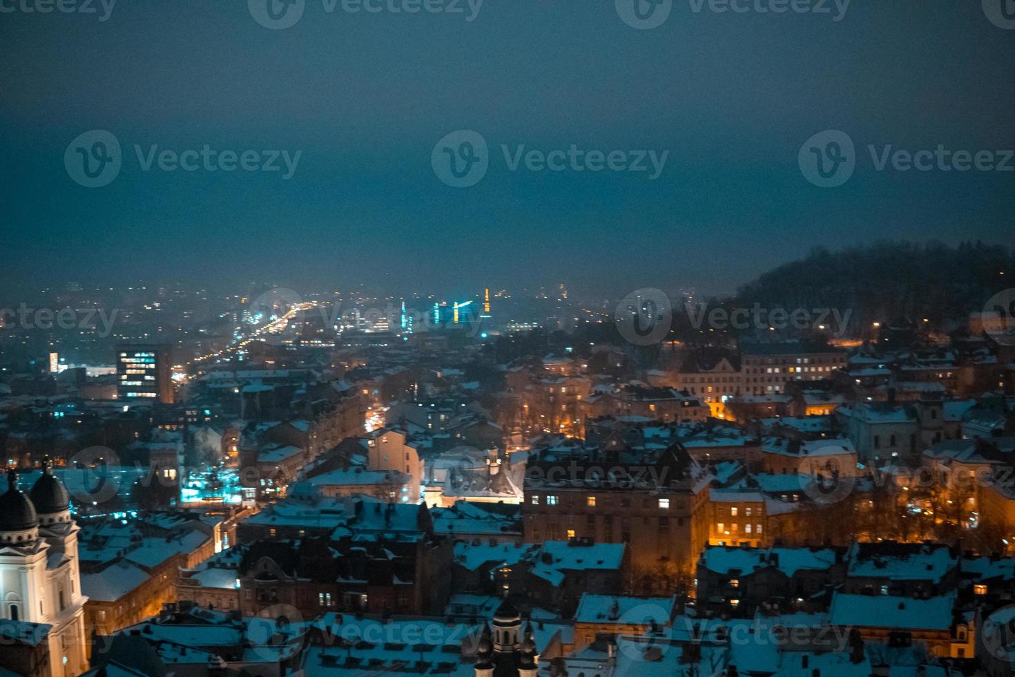 Winter view on the downtown photo