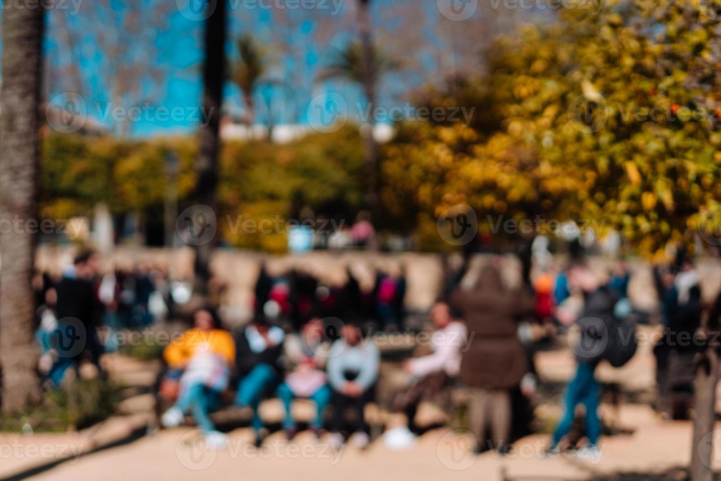 People are resting in the park photo