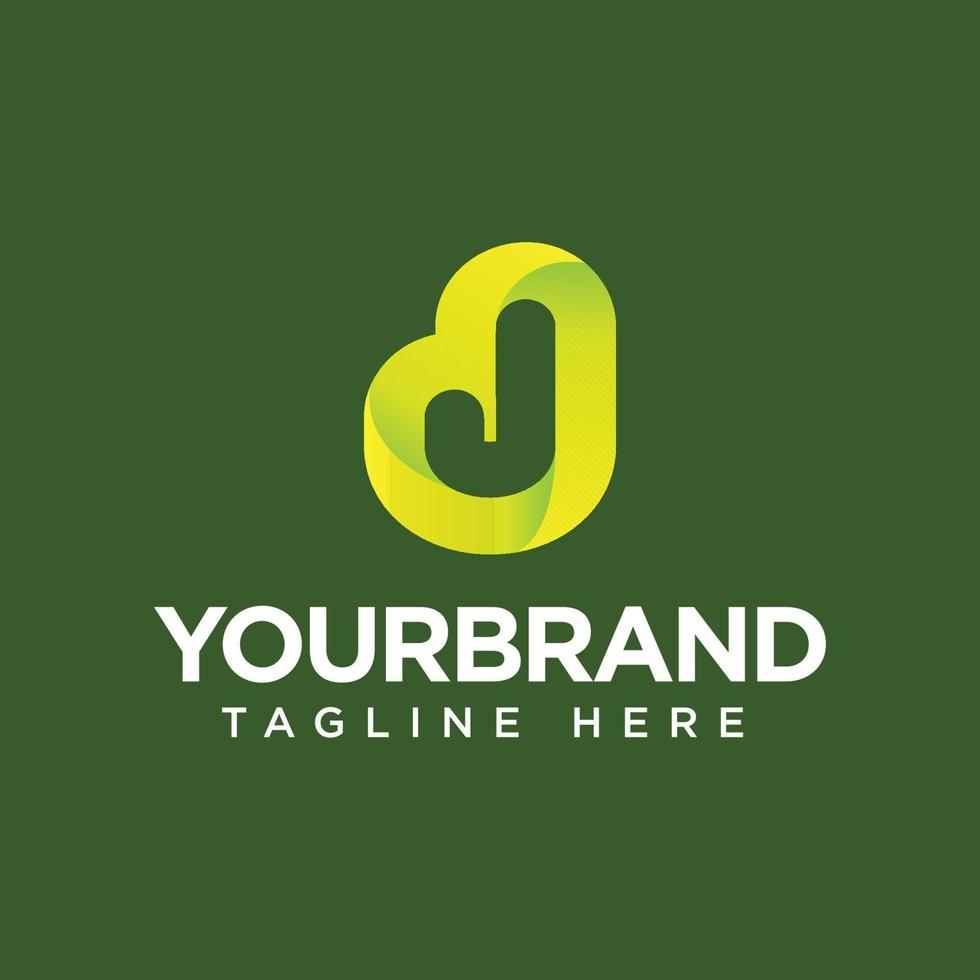 J Logo, gradient Vector design template element for your application or corporate identity
