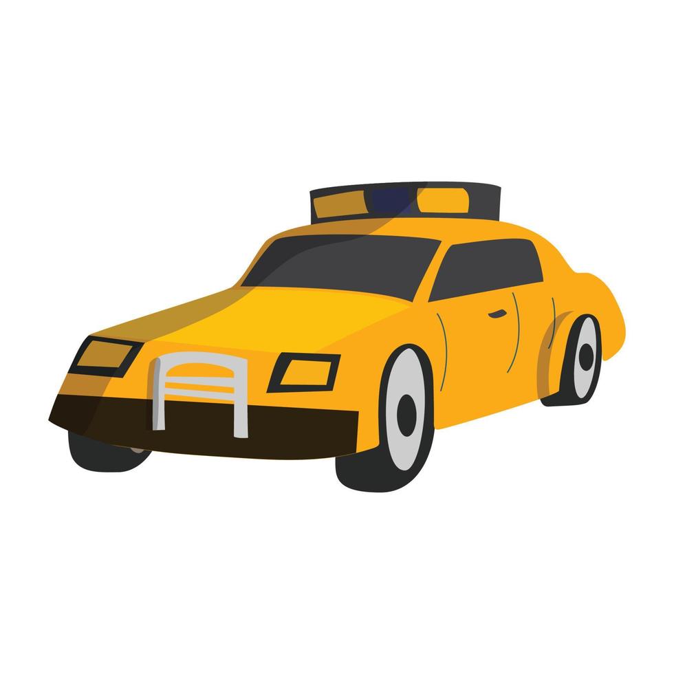 coche de taxi ilustración plana vectorial aislada en un fondo blanco. vector