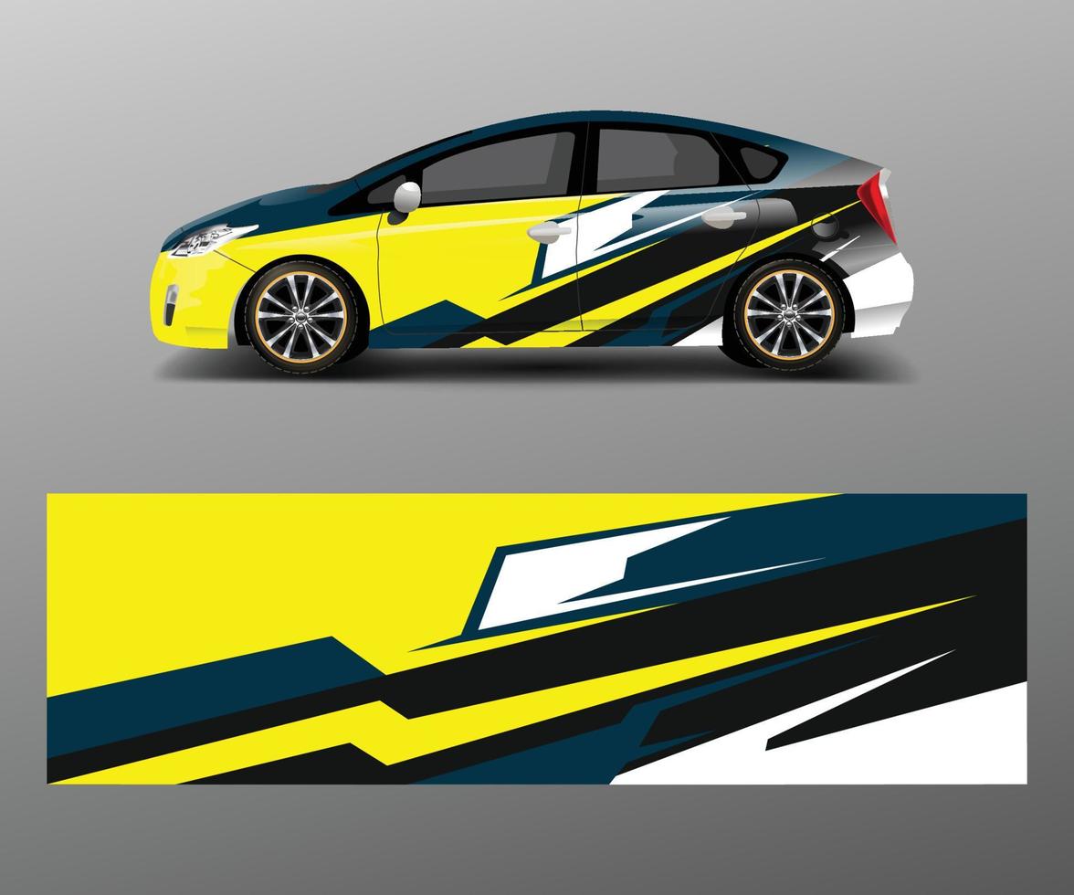 Racing car wrap with abstract stripe shapes for Company. Sport car racing wrap vector design template design vector