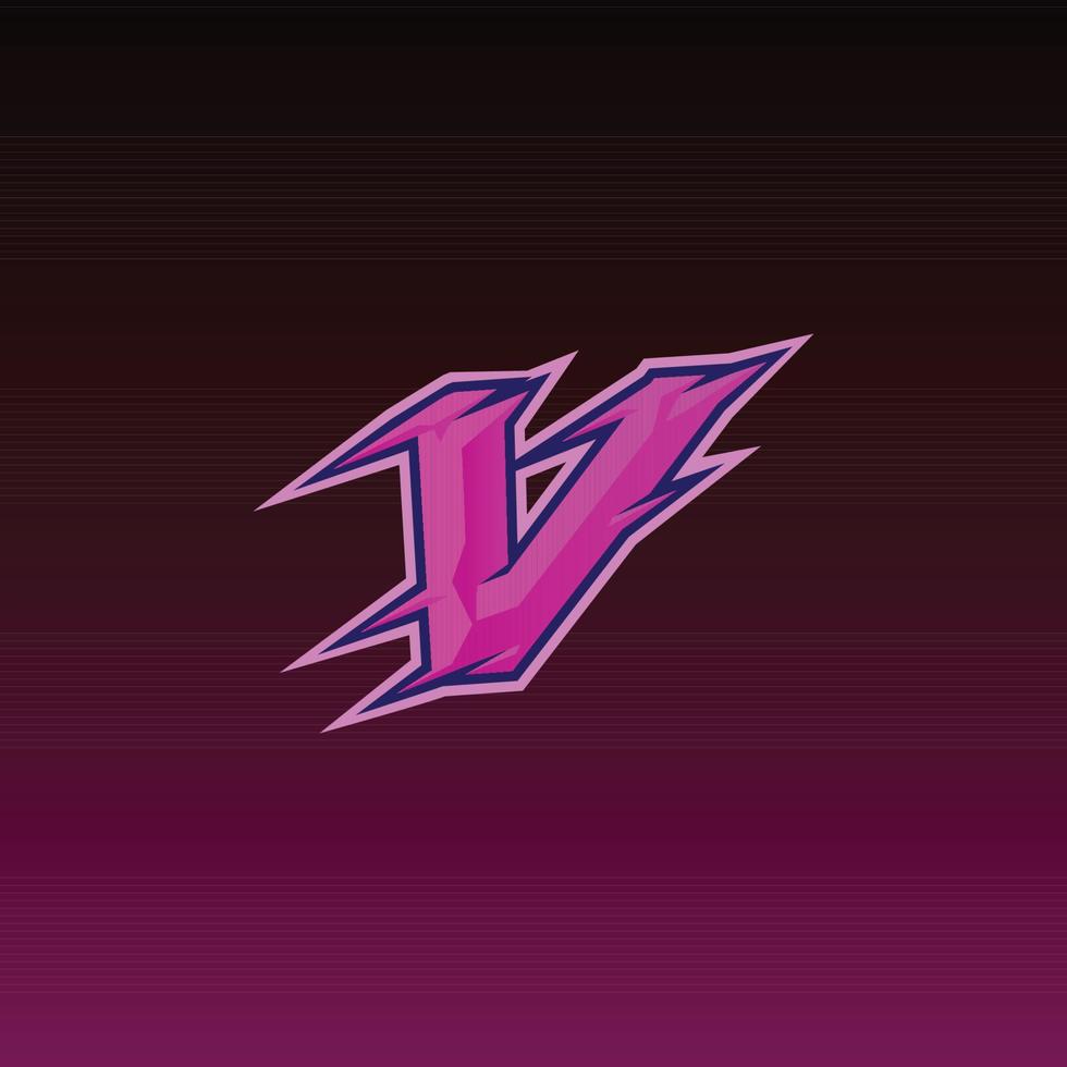 professional V letter gaming logo vector illustration