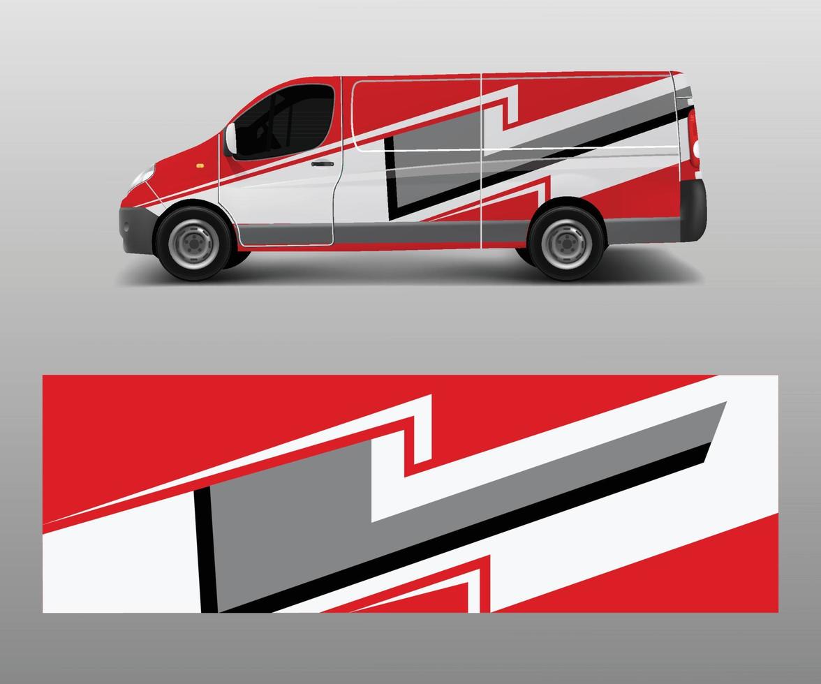 Graphic abstract wave designs for wrap vehicle, race car, branding car. Pick up truck and cargo van car wrap design vector. vector