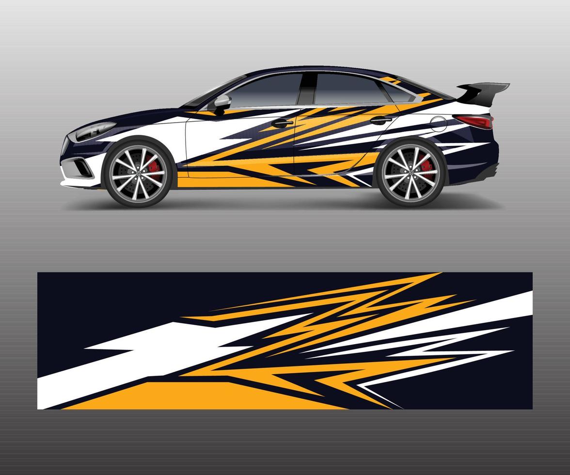 Racing car wrap design. wrap design for custom sport car. vector