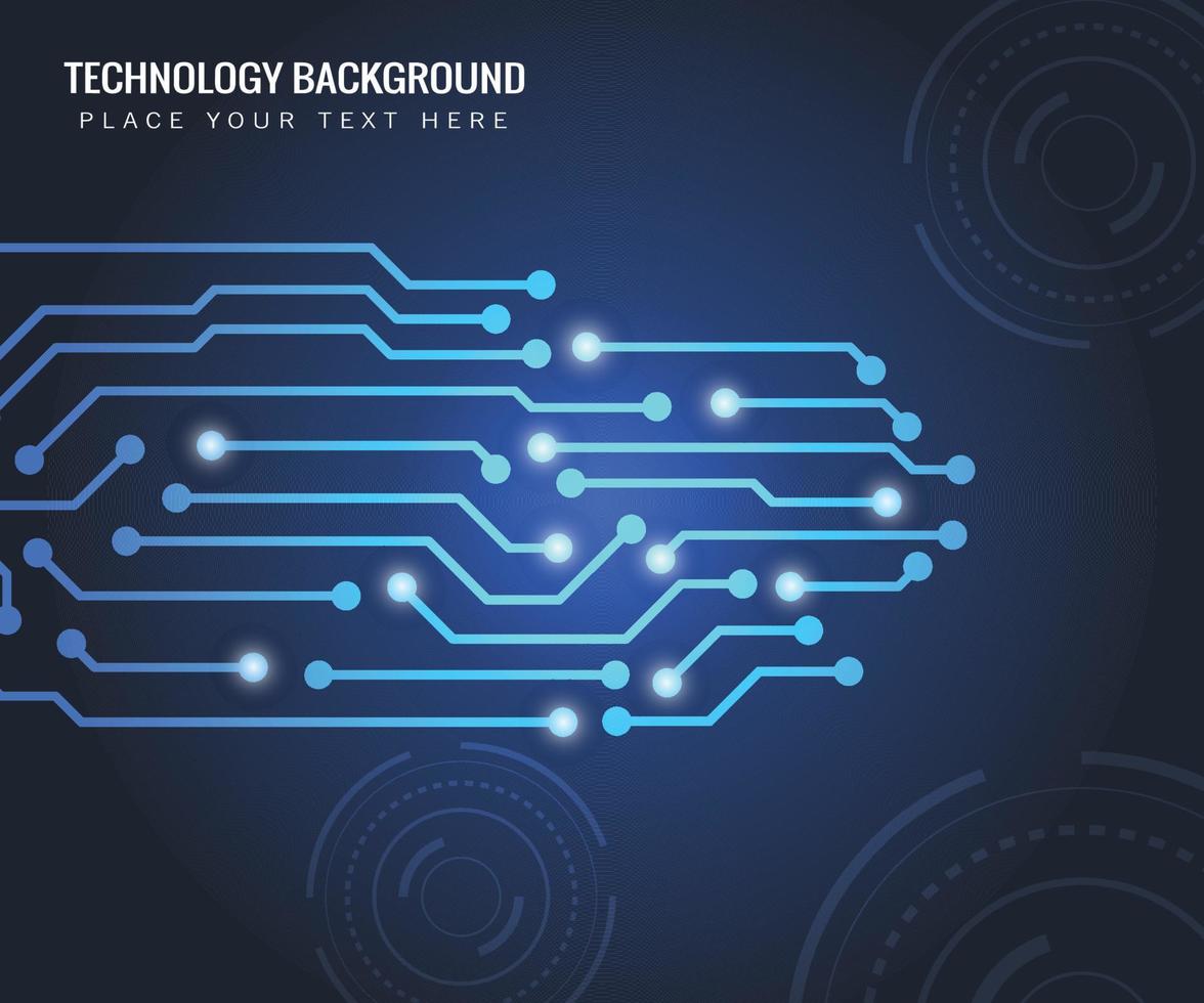 fondo abstracto de alta tecnología. concepto de línea de circuito de tecnología de conexión avanzada sobre fondo azul oscuro vector