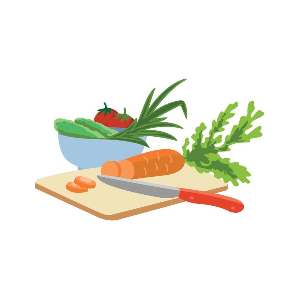 Salad set of vegetables. flat design vector illustration