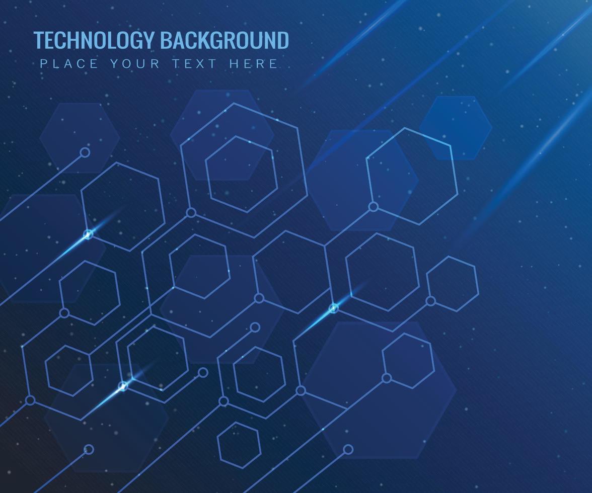 fondo geomatric hexagonal de luz azul vector