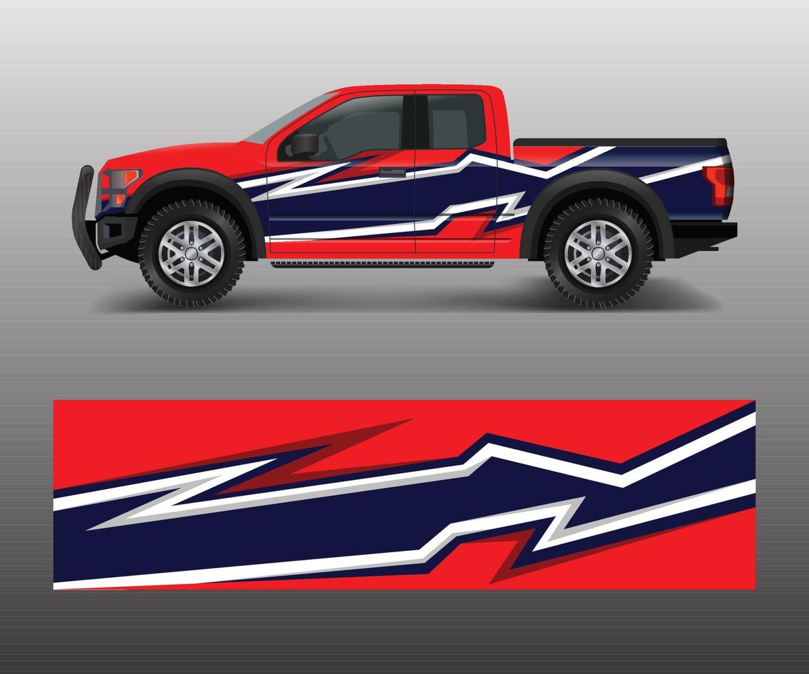 truck and cargo van wrap vector, Car decal wrap design. Graphic abstract stripe designs for vehicle, race, offroad, adventure and livery car vector