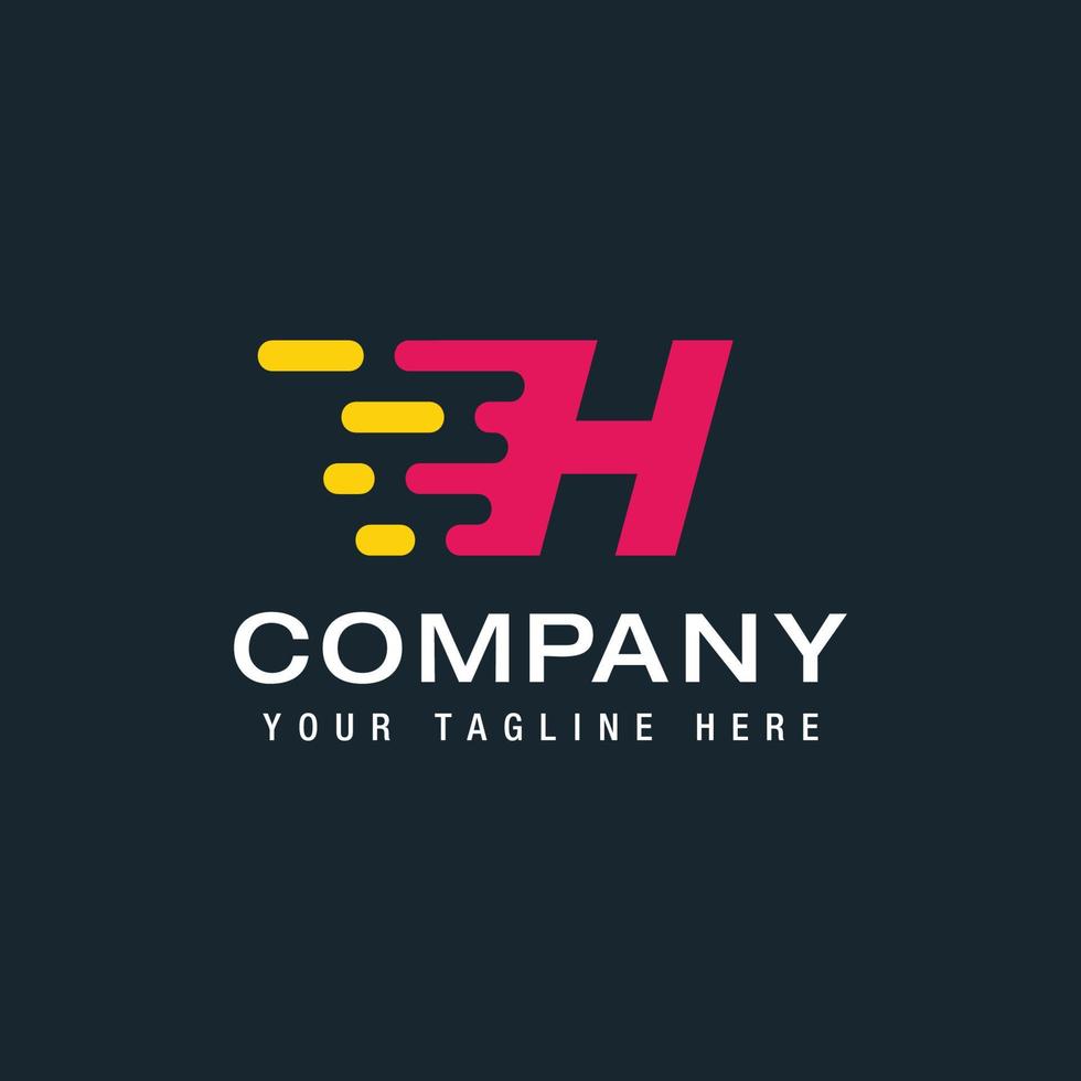 Letter H with Delivery service logo, Fast Speed, Moving and Quick, Digital and Technology for your Corporate identity vector