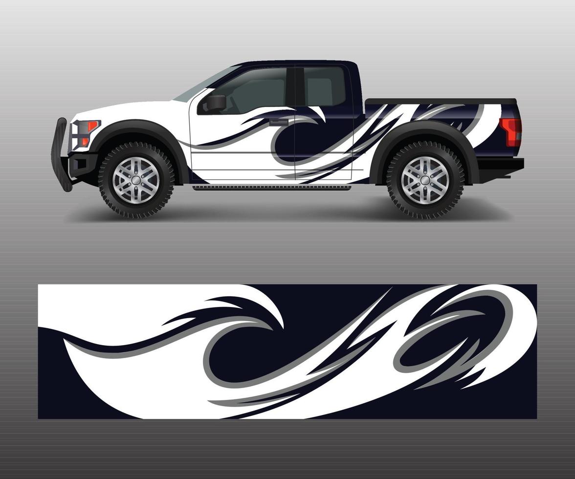 Graphic abstract stripe designs for Truck decal, cargo van and car wrap vector