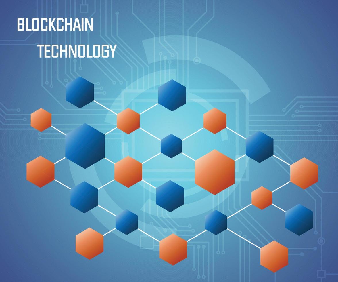 Blockchain concept design network structure vector icon