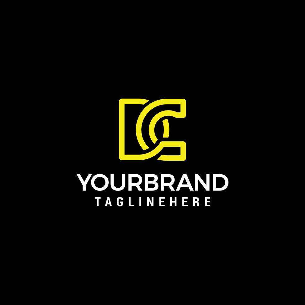 DC monogram logo Typographic sign with uppercase letter D and letter C vector