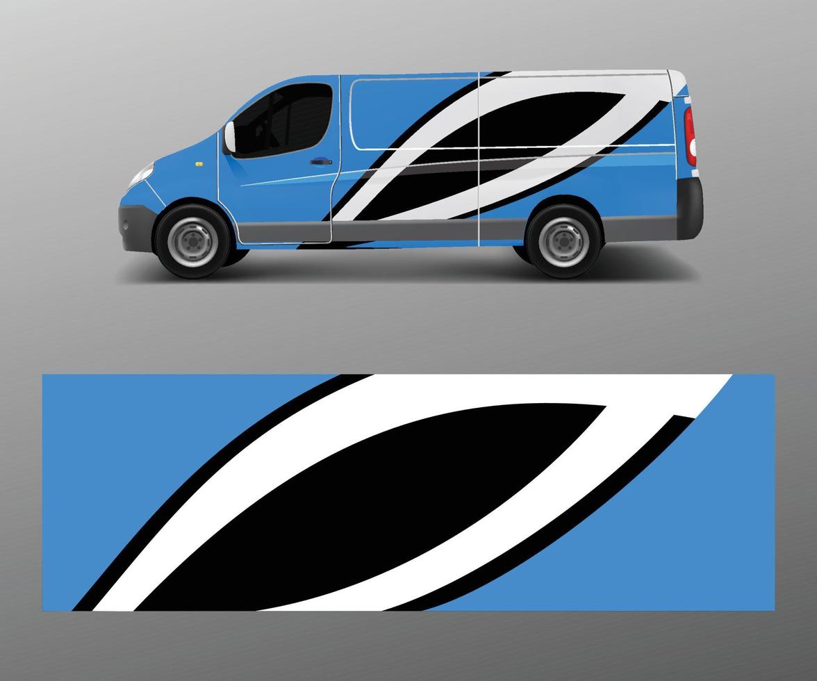 van decal wrap design vector for Company branding . Graphic wrap decal and sticker template vector