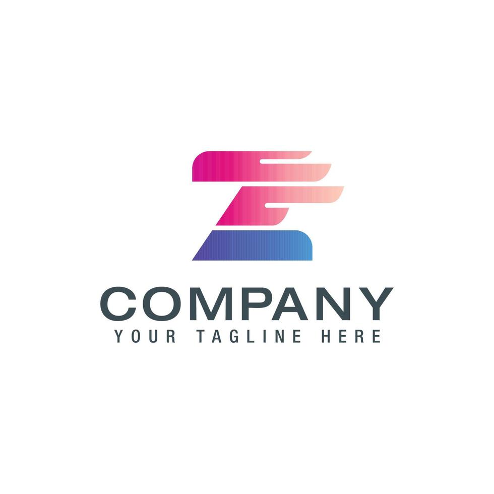 Z letter logo with wing. Wing logo with Z letter concept vector