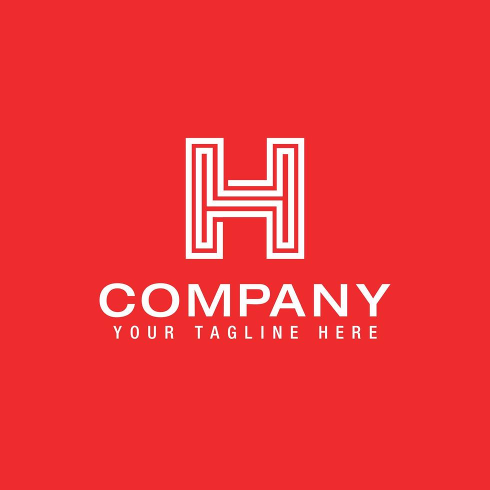 Letter H concept logo sign with modern labyrinth look vector