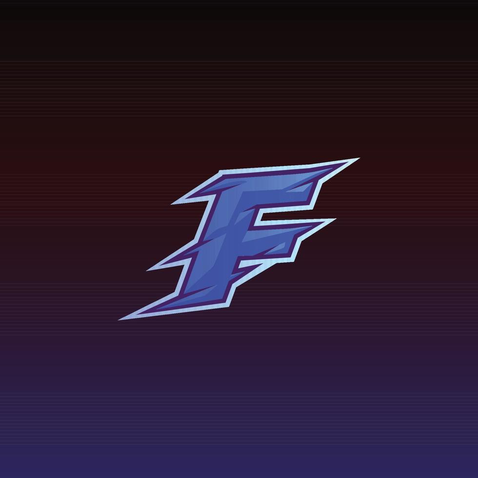 Letter F Game Logo E sport Gaming vector illustration