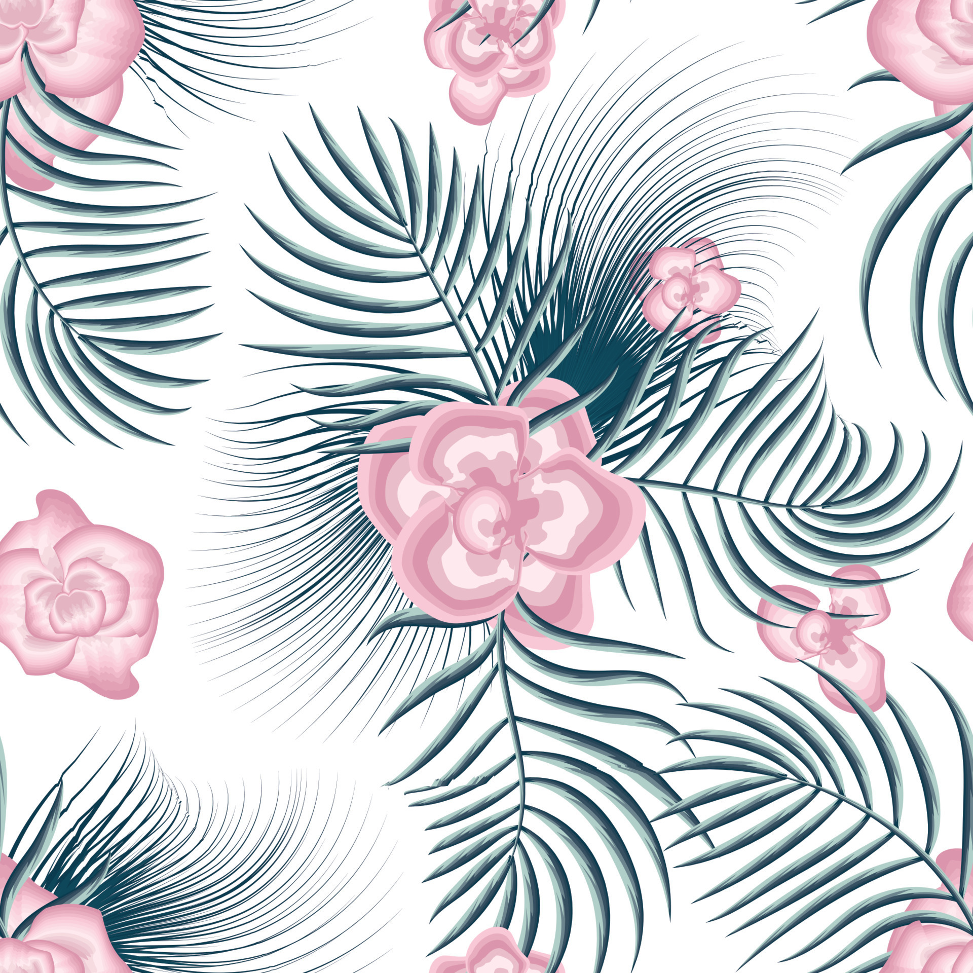 blue pink floral fabric