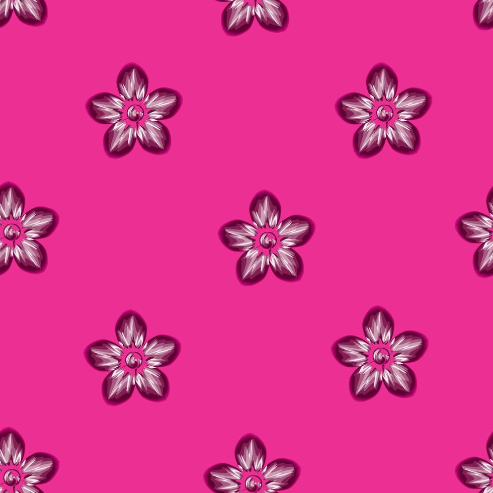 Flower colorful illustration pattern seamless fabric texture print on pink background. vector design. fashionable texture. wallpaper decorative. Floral background. Exotic tropics. nature wallpaper