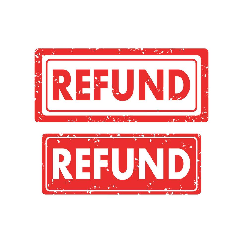 Refund red rubber stamp set on white background. vector