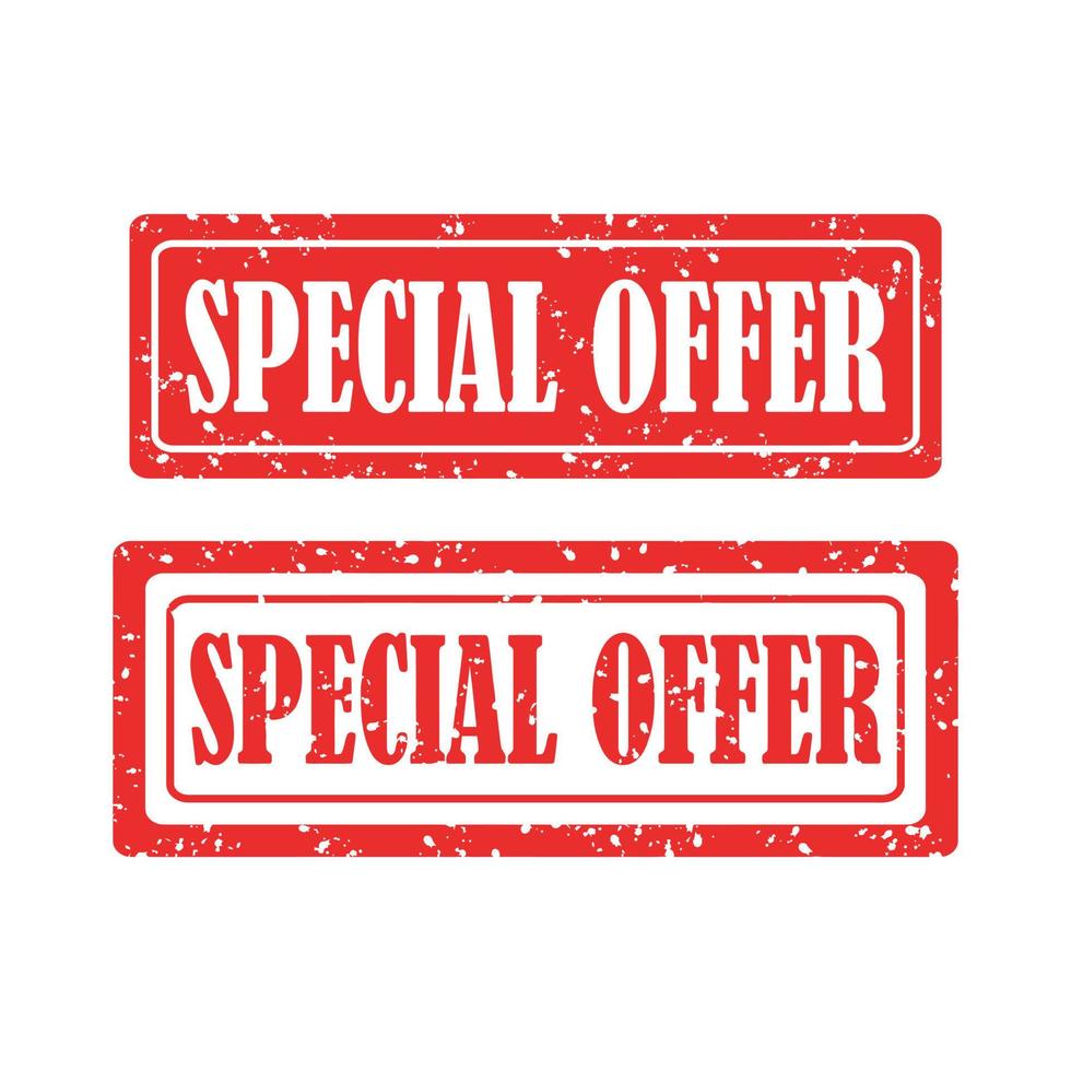 square grunge red special offer stamp set. vector
