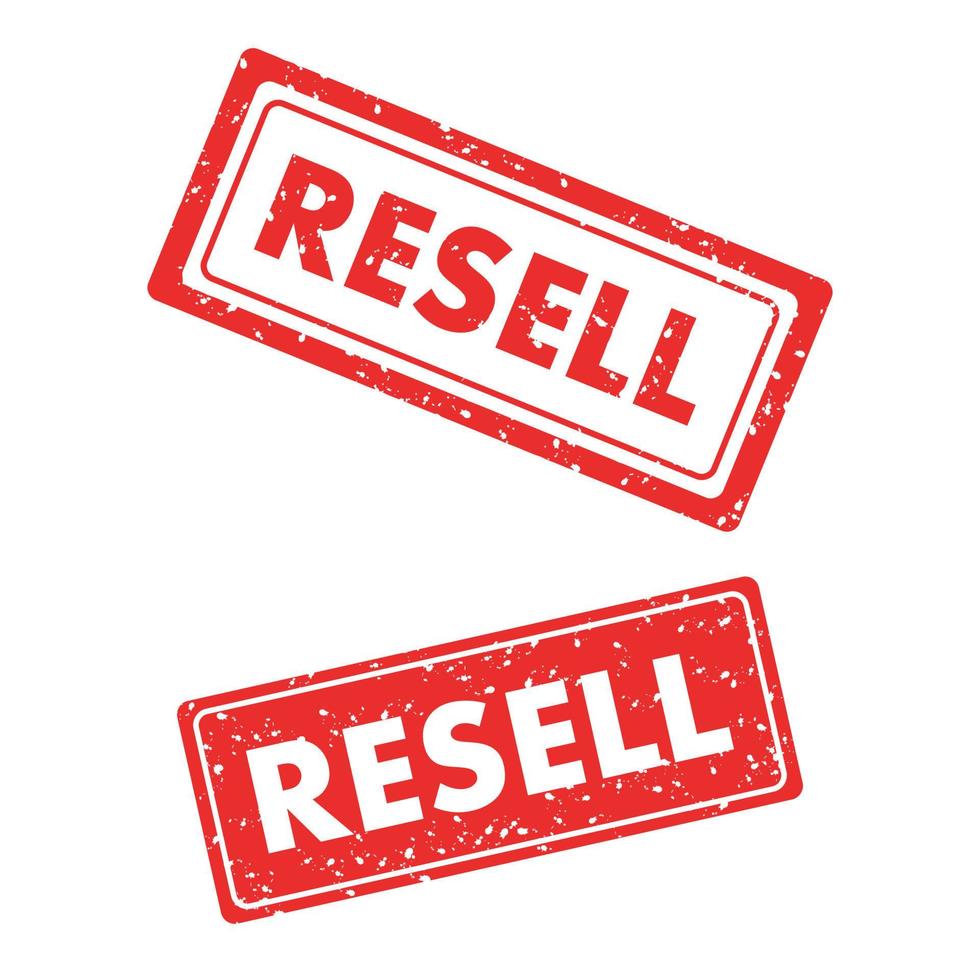 RESELL stamp on white grungy rectangle sign. vector