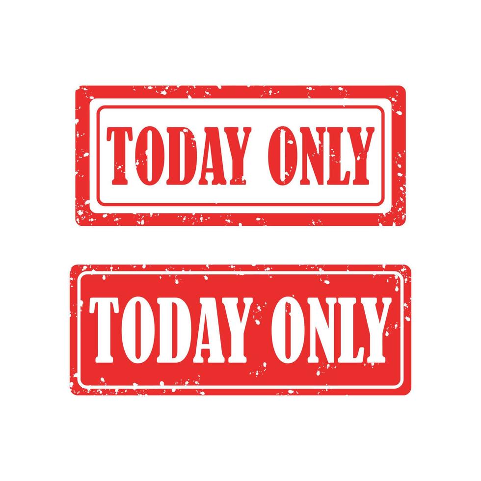 Today Only grunge rubber stamp set on white background, vector illustration