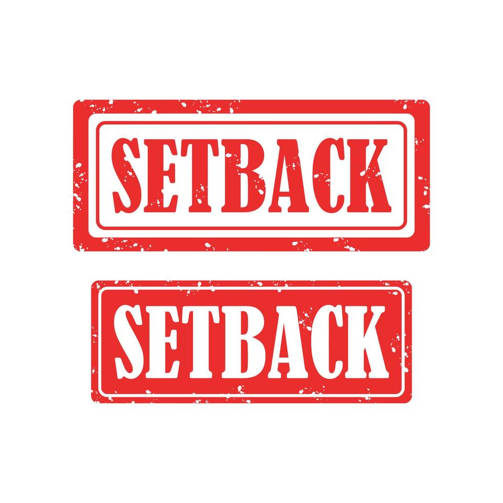 SETBACK red Rubber Stamp over a white background. vector