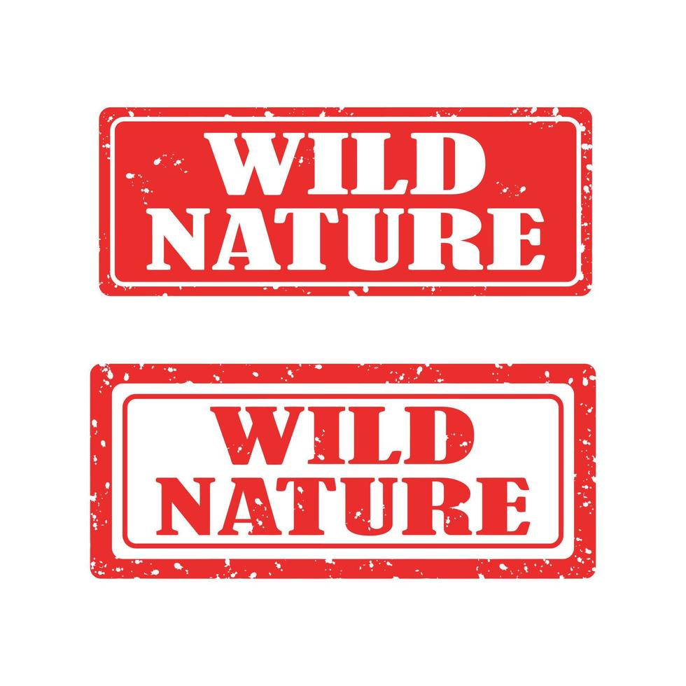Wild nature grunge rubber stamp set on white background. vector illustration