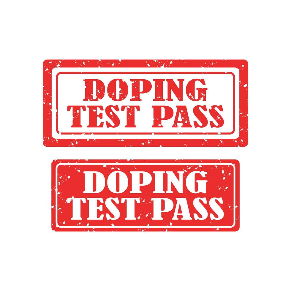 Doping test pass rubber stamp set on white background. vector illustration