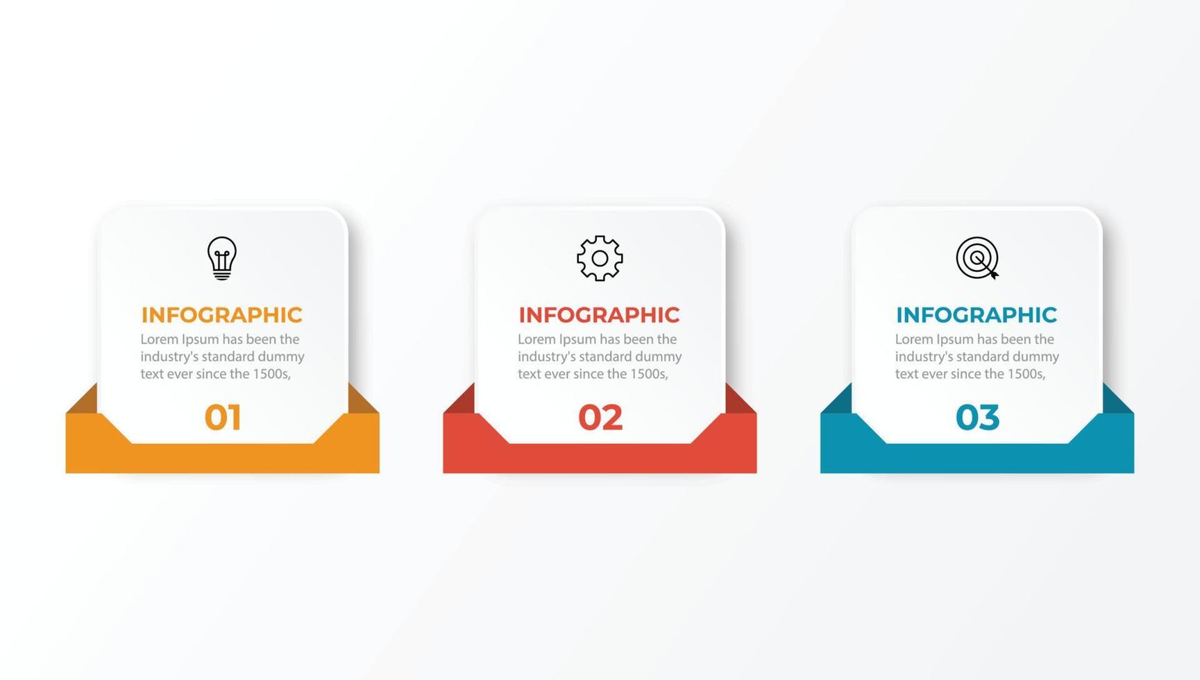 plantilla de diseño infográfico vectorial con 3 opciones o pasos vector