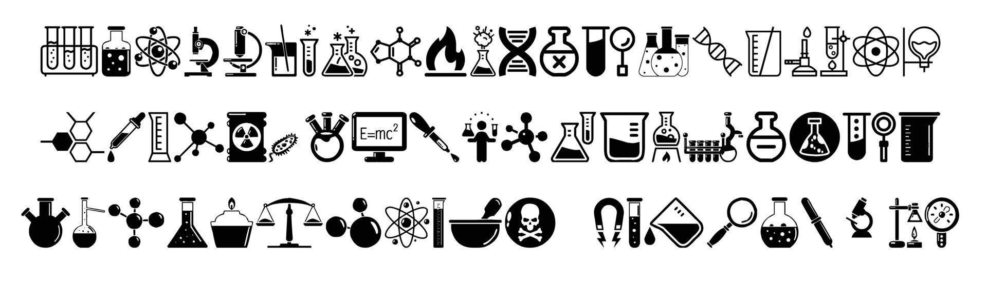 Set of laboratory icons on a white background vector