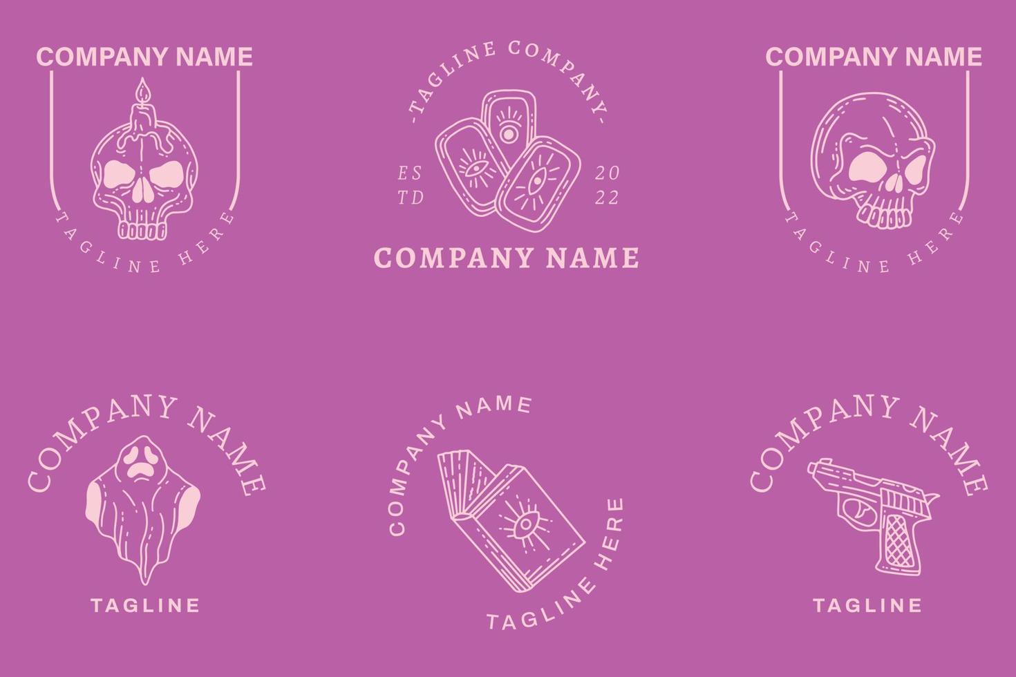 Mystical Logo Minimalist Symbol Templates Collection Element Light Pink Mystical Logo Minimalist Symbol Templates Collection Element Light Pink