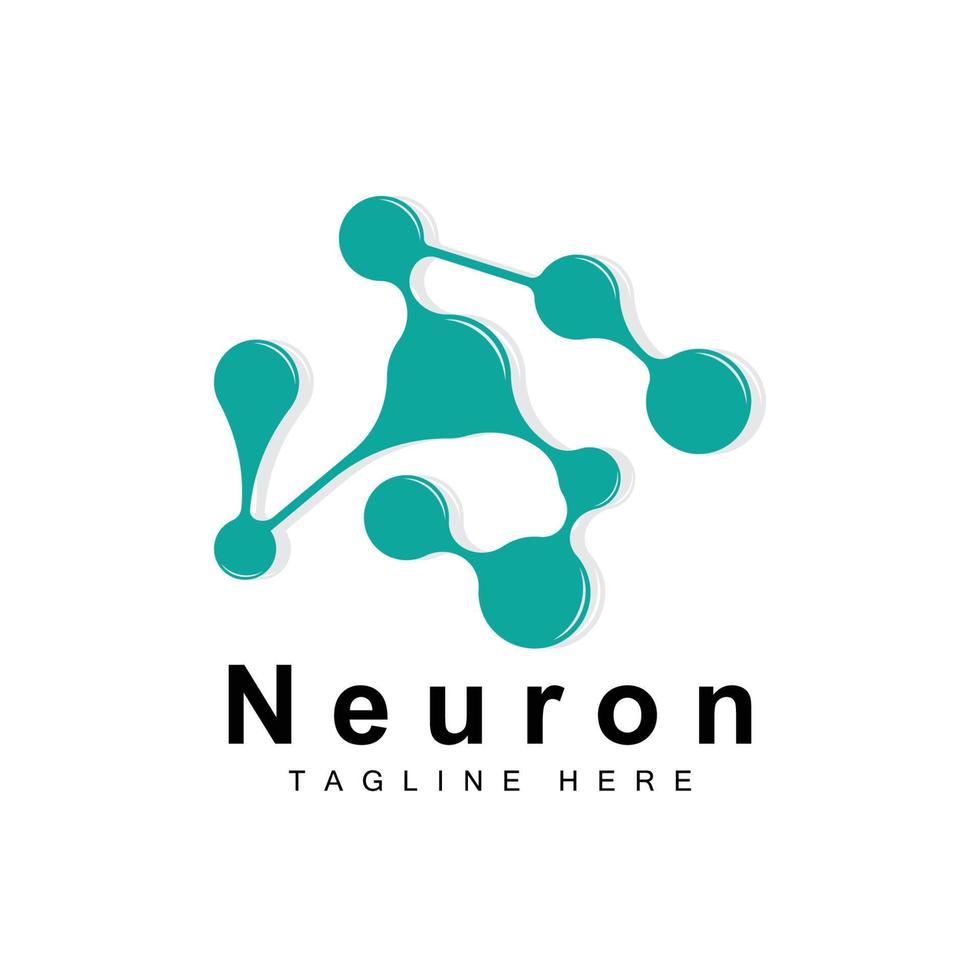 Neuron Logo Design Vector nerve cell illustration Molecular DNA health brand