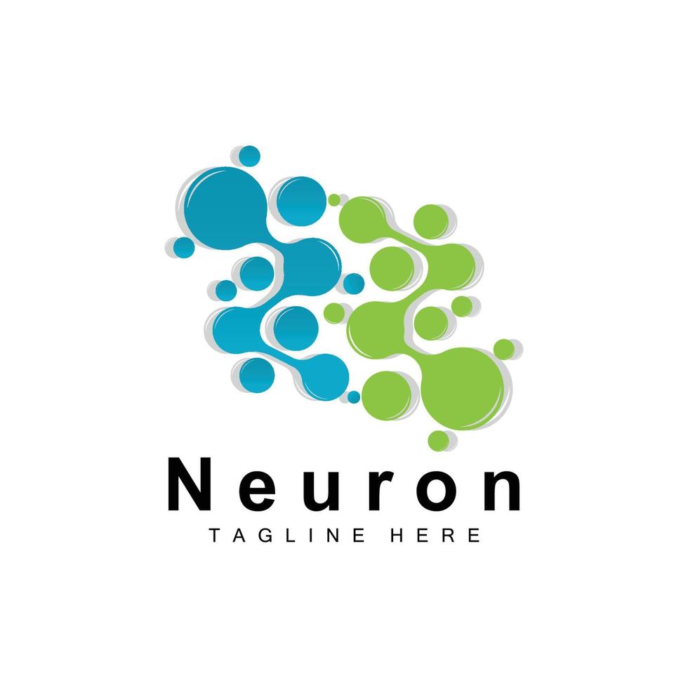 Neuron Logo Design Vector nerve cell illustration Molecular DNA health brand