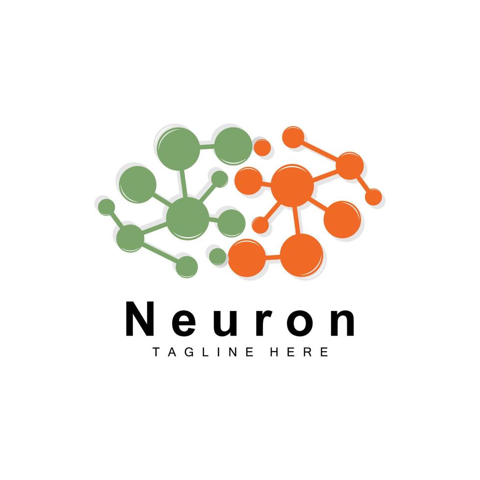 Neuron Logo Design Vector nerve cell illustration Molecular DNA health brand