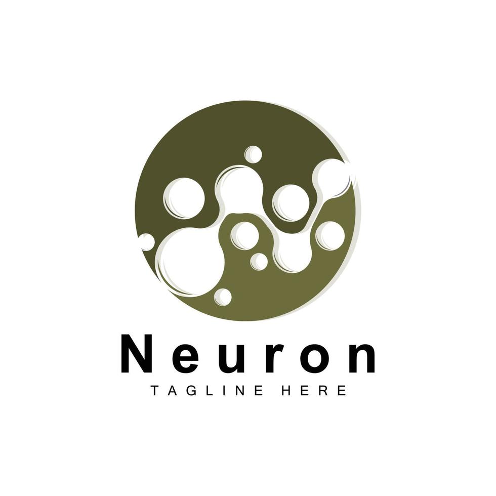 Neuron Logo Design Vector nerve cell illustration Molecular DNA health brand