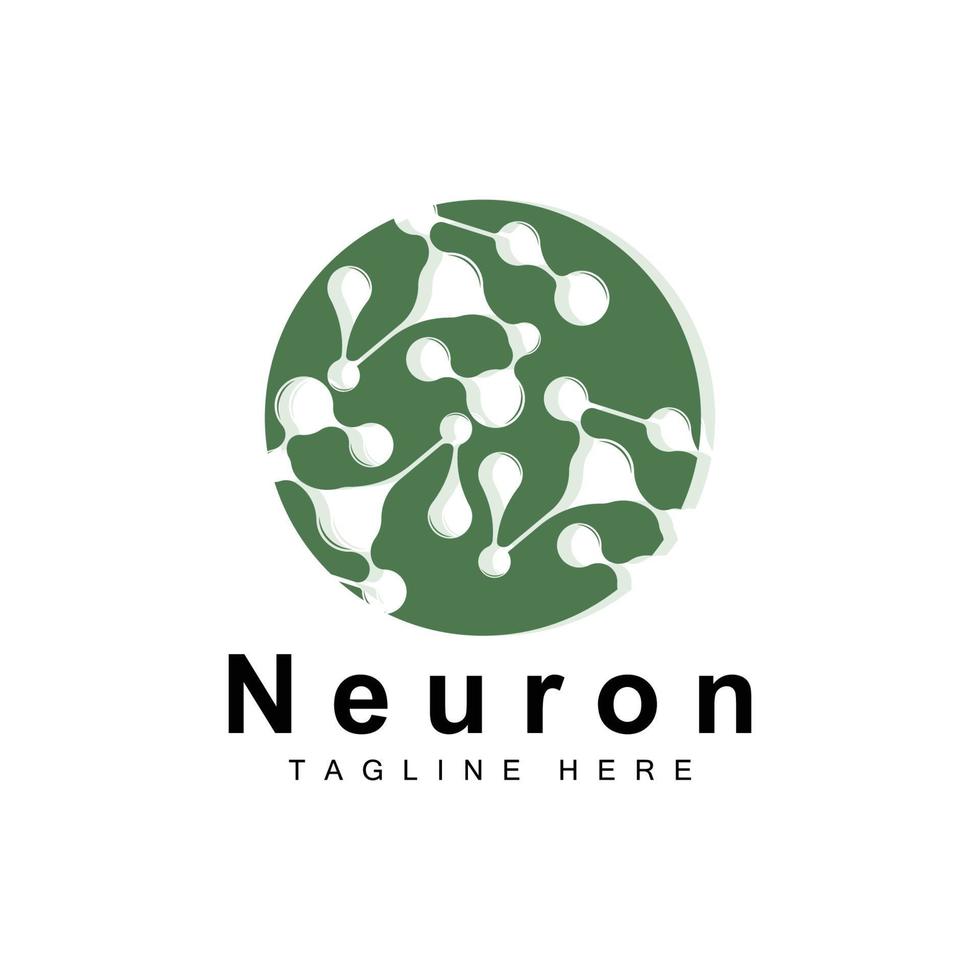 Neuron Logo Design Vector nerve cell illustration Molecular DNA health brand