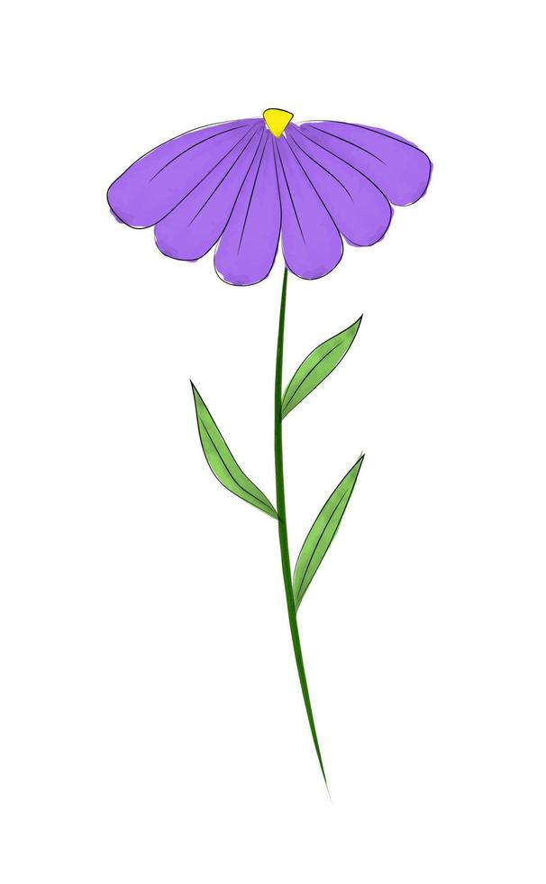 flor silvestre púrpura vector