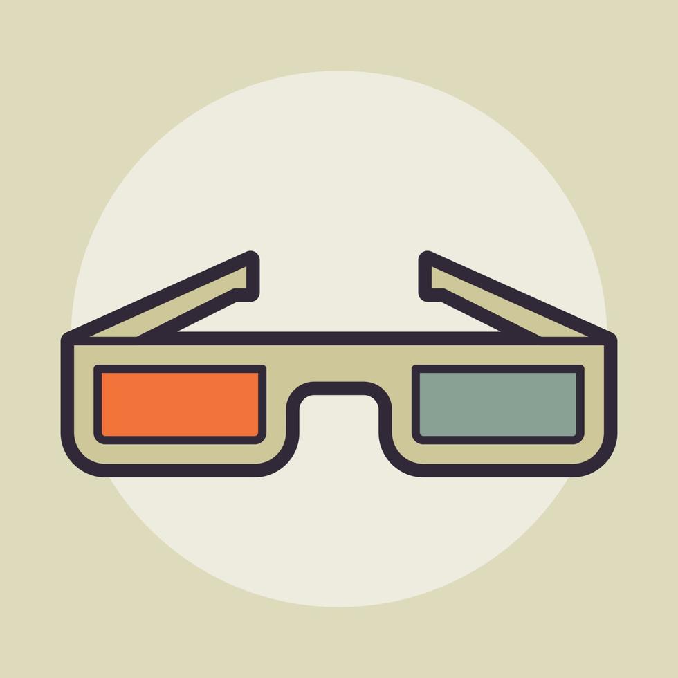 Ilustración vintage de cine de anteojos 3d vector