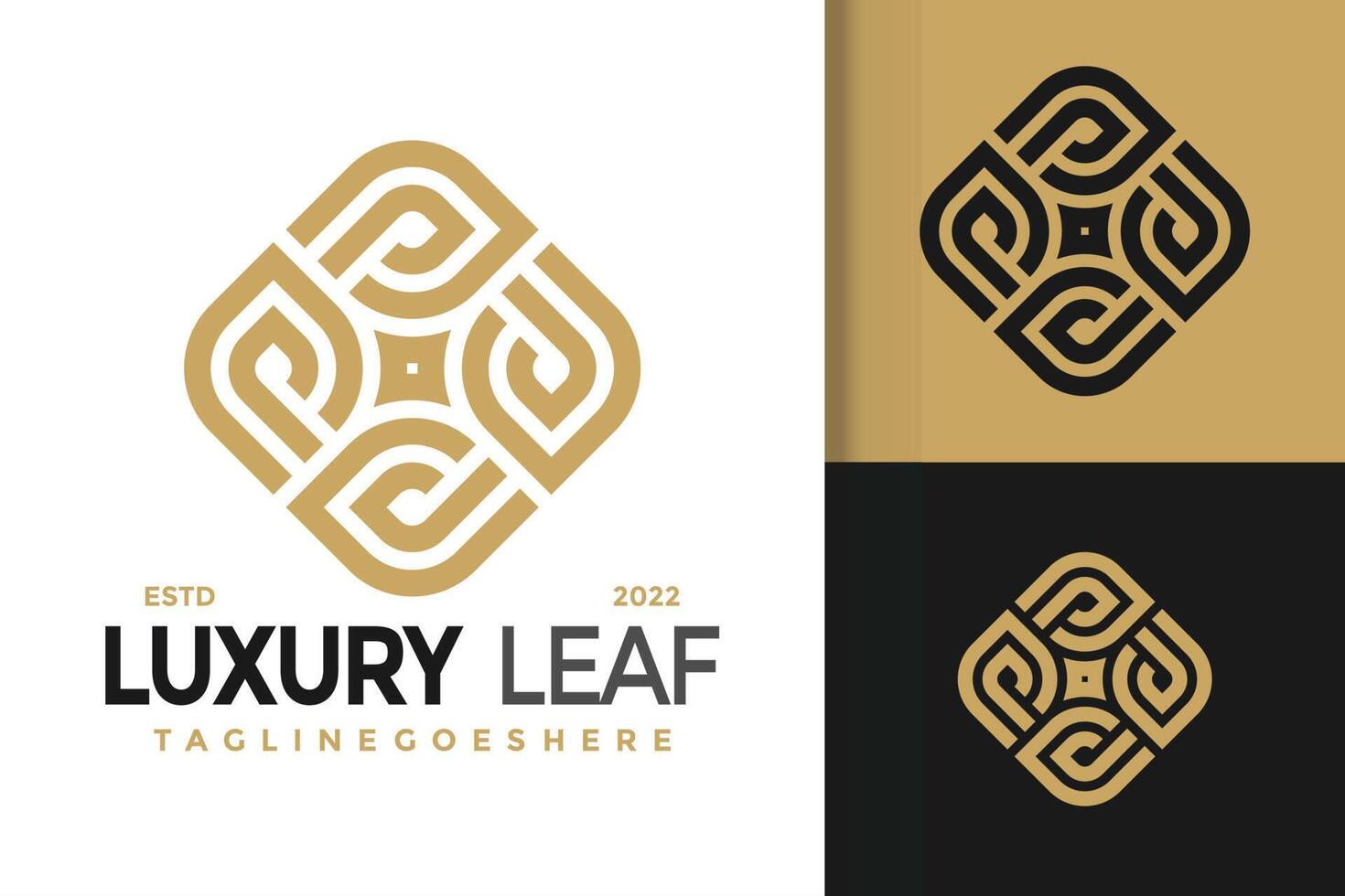 Luxury Nature Leaf Logo Design, brand identity logos vector, modern