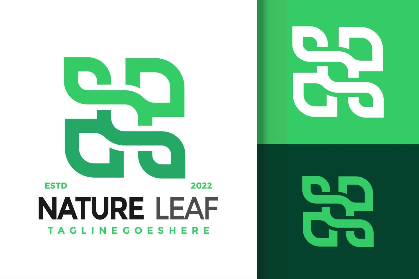 N Nature Leaf Logo Design, brand identity logos vector, modern logo, Logo Designs Vector Illustration Template