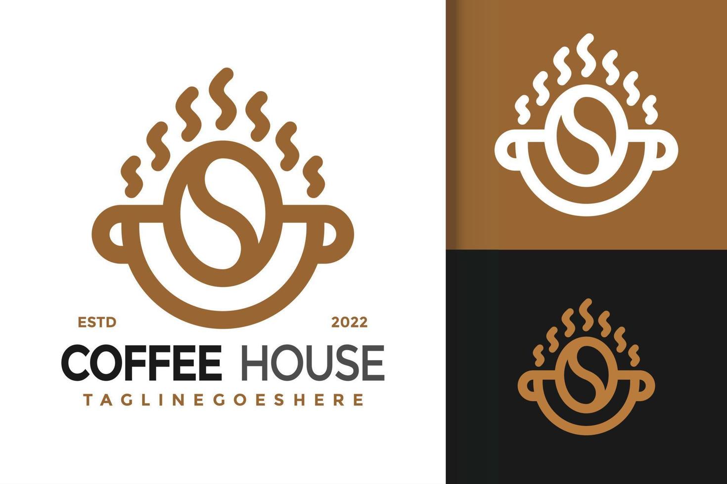 diseño del logotipo de la cafetería, vector de logotipos de identidad de marca, logotipo moderno, plantilla de ilustración vectorial de diseños de logotipos