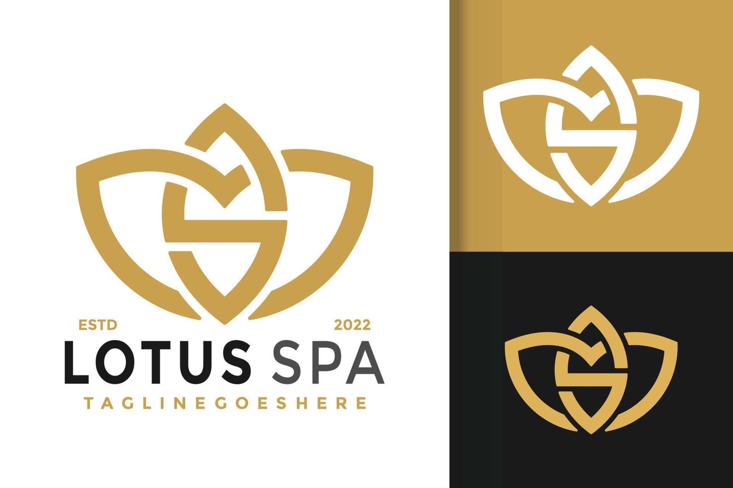 diseño de logotipo de spa de flor de loto de letra s, vector de logotipos de identidad de marca, logotipo moderno, plantilla de ilustración vectorial de diseños de logotipos