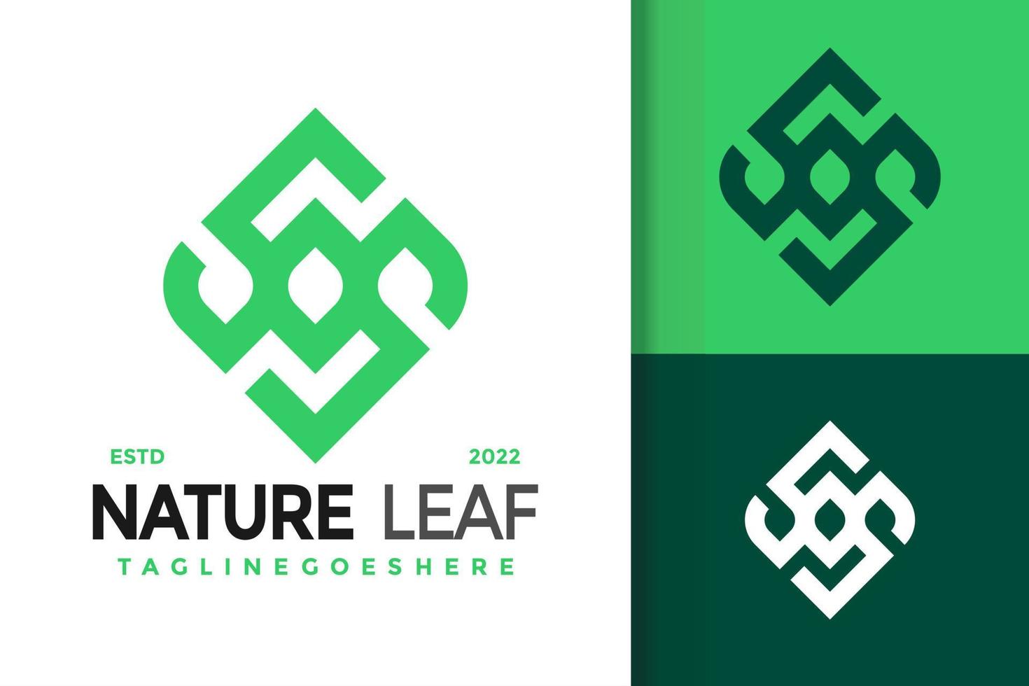 diseño de logotipo de hoja de naturaleza inicial, vector de logotipos de identidad de marca, logotipo moderno, plantilla de ilustración vectorial de diseños de logotipo