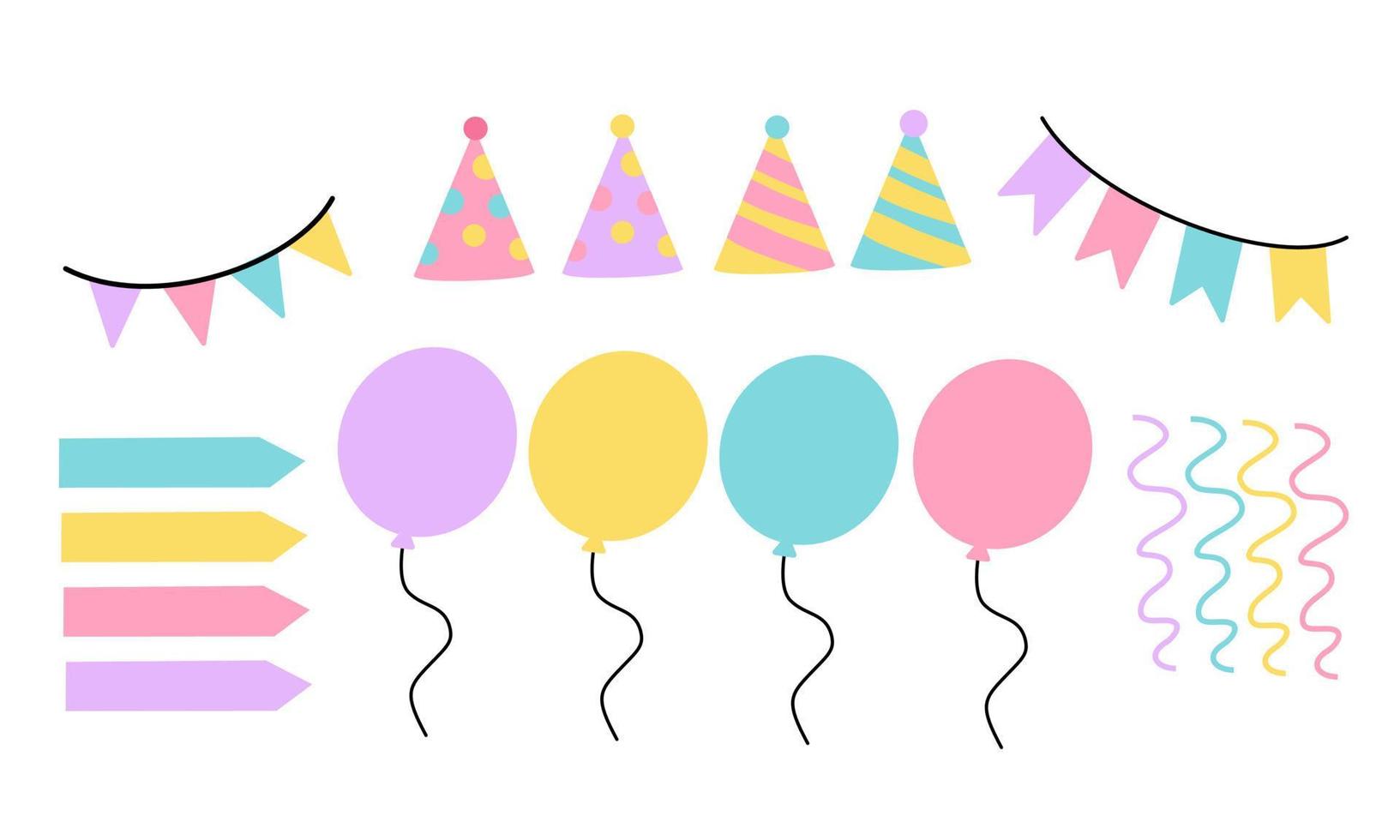 Birthday party elements vector