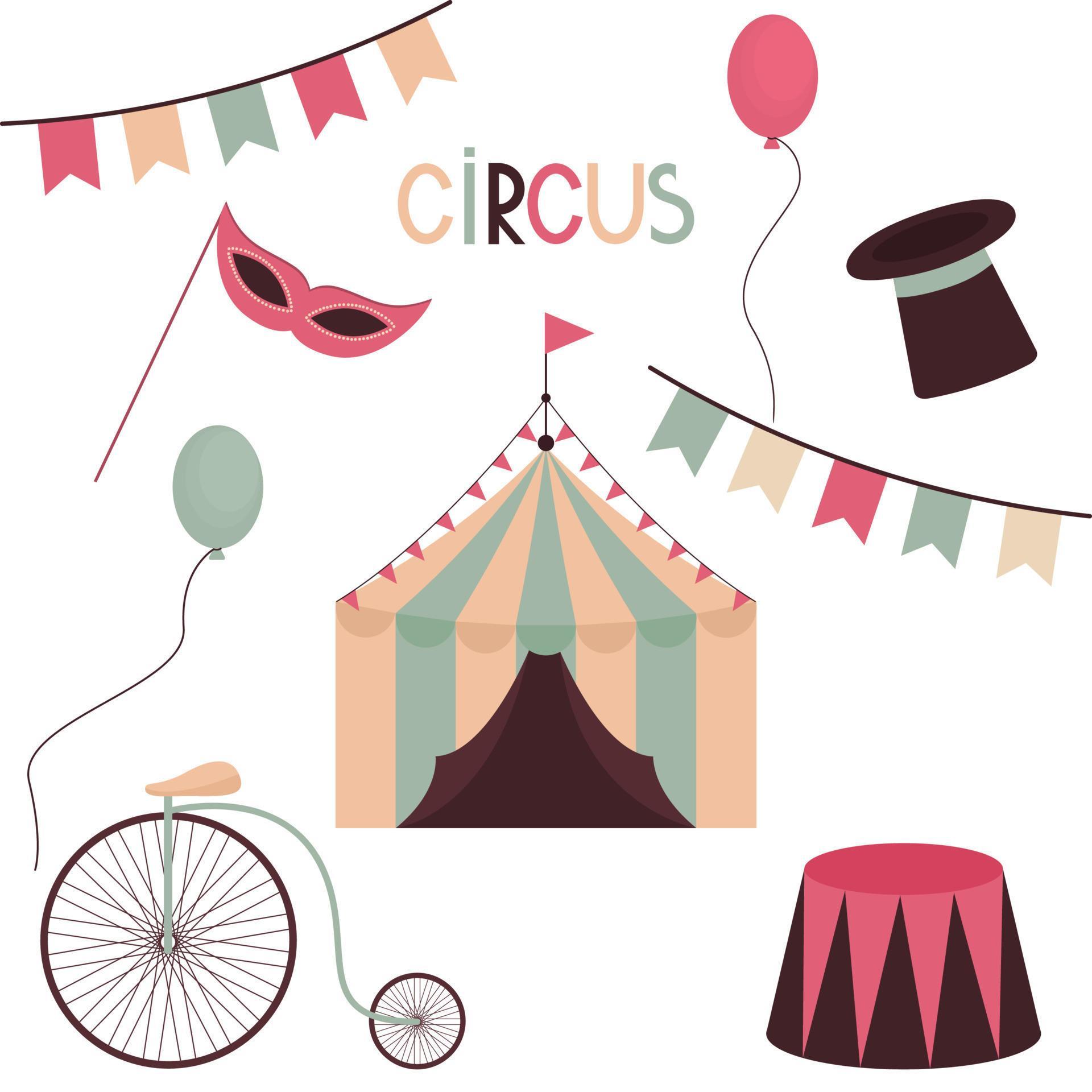 Circus Types Vector circus elements set 11351656 Vector Art at Vecteezy